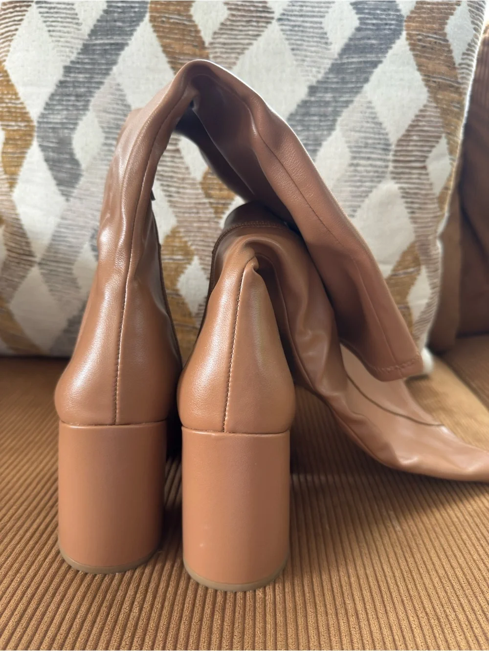 Steve Madden Lizah Knee-High Leather Boots - Tan